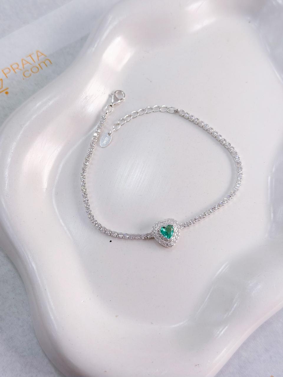 Pulseira Coração Verde