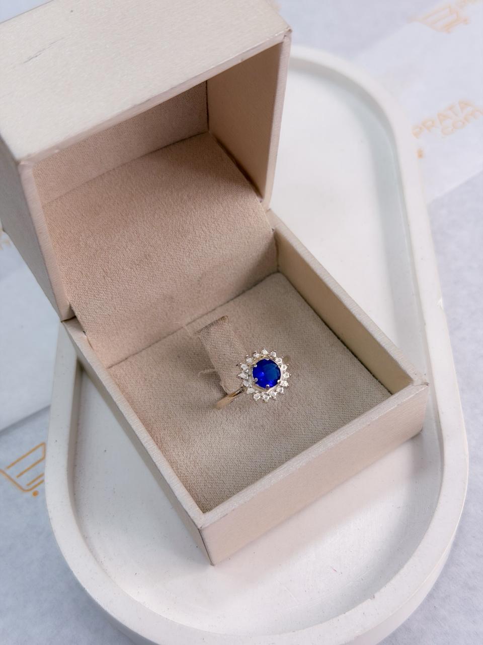 Anel Redondo Azul